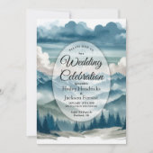 Echos durch die nebligen Kiefern Hochzeit Einladung (Vorderseite)