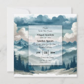 Echos durch die nebligen Kiefern Hochzeit Einladung (Vorderseite)