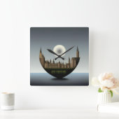 Echos of Ethics: Die umgekehrte Reflektion Quadratische Wanduhr (Zuhause)