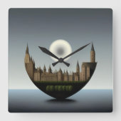 Echos of Ethics: Die umgekehrte Reflektion Quadratische Wanduhr (Vorderseite)