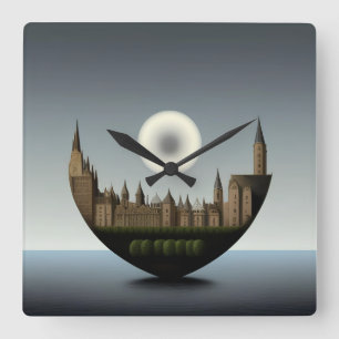 Echos of Ethics: Die umgekehrte Reflektion Quadratische Wanduhr