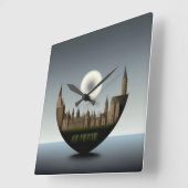 Echos of Ethics: Die umgekehrte Reflektion Quadratische Wanduhr (Winkel)