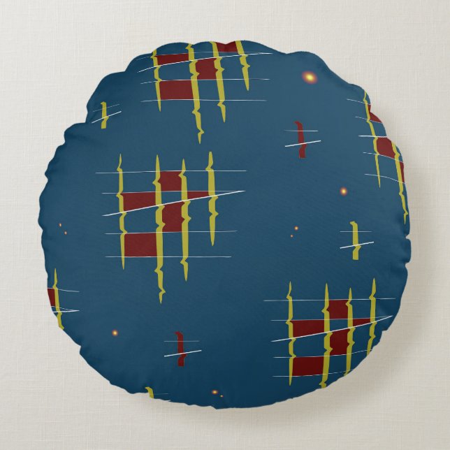 Echos of Geometry Rundes Kissen (Vorderseite)