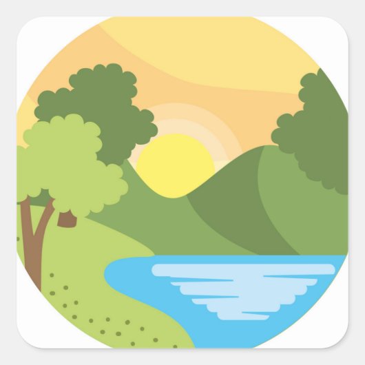 Echos of Serenity Quadratischer Aufkleber (Vorderseite)