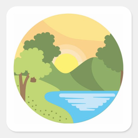 Echos of Serenity Quadratischer Aufkleber (Vorderseite)