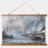 Echos of the Past: Viktorianisches Fischleben Wandteppich Mit Holzrahmen (Vorne)