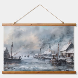 Echos of the Past: Viktorianisches Fischleben Wandteppich Mit Holzrahmen