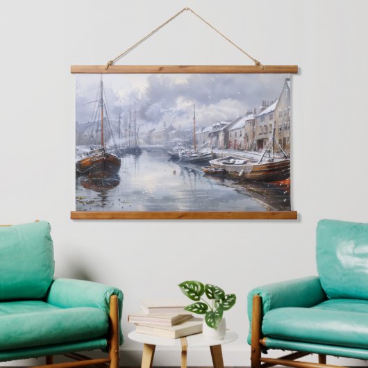 Echos of the Past: Viktorianisches Fischleben Wandteppich Mit Holzrahmen (Wohnzimmer)