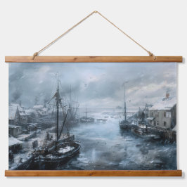 Echos of the Past: Viktorianisches Fischleben Wandteppich Mit Holzrahmen