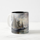 Echos of the Past: Viktorianisches Fischleben Zweifarbige Tasse (Vorderseite Links)