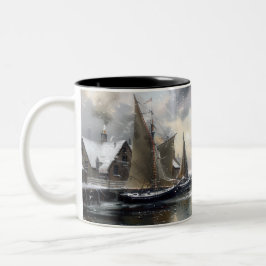 Echos of the Past: Viktorianisches Fischleben Zweifarbige Tasse