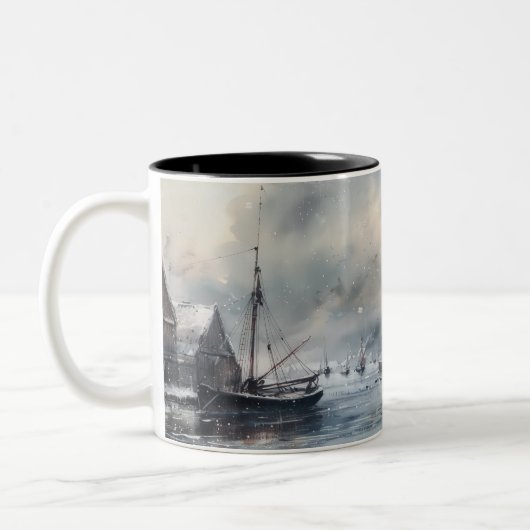 Echos of the Past: Viktorianisches Fischleben Zweifarbige Tasse (Links)