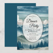 Echos Through the Misty Pines Restaurant Dinner Einladung (Vorne/Hinten)