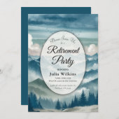 Echos Through the Misty Pines Retirement Party Einladung (Vorne/Hinten)
