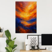Echos unter abstrakter Flamme Poster (Heimbüro)