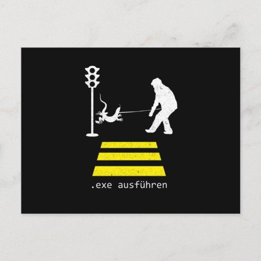 Echs Ausfhren Coder Programmierer Geschenk Postkarte (Vorderseite)