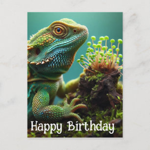 Echse im Moosgarten Alles Gute zum Geburtstag Postkarte