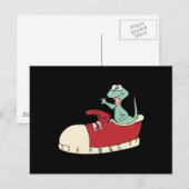 Echse in einem Sneaker Postkarte (Vorne/Hinten)