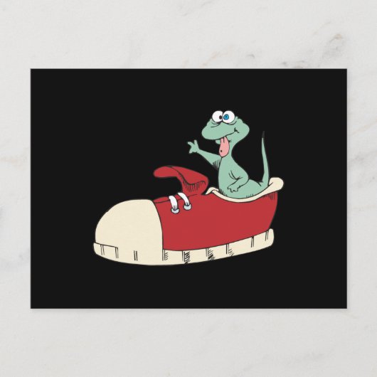 Echse in einem Sneaker Postkarte (Vorderseite)