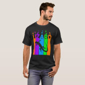 Echse Tier Regenbogen Blase Mit Silhouette T-Shirt (Vorne ganz)