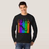 Echse Tier Regenbogen Blase Mit Silhouette T-Shirt (Vorne ganz)