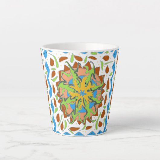 Echsen-Mandala Milchtasse (Vorderseite)
