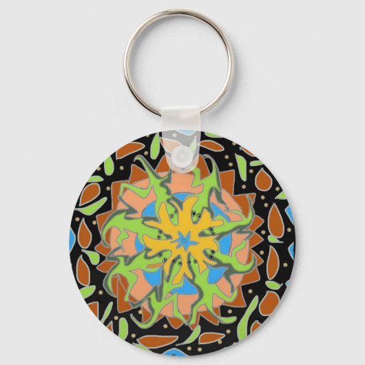 Echsen-Mandala Schlüsselanhänger (Vorderseite)