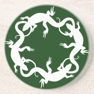 Echsen-Unterlegscheiben Reptilien-Kunst-Dekor Echs Sandstein Untersetzer