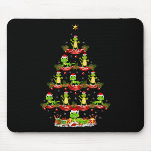 Echsen-Weihnachtsbeleuchtung Weihnachtsmann Echse Mousepad