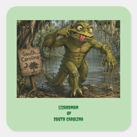Echsenmann von South Carolina Cryptid Aufkleber (Vorderseite)