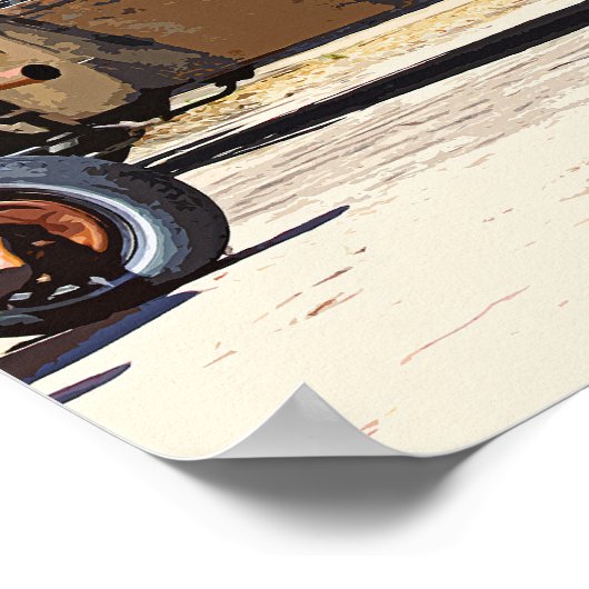 Echt alte Gebrauchtwagen Poster (Ecke)