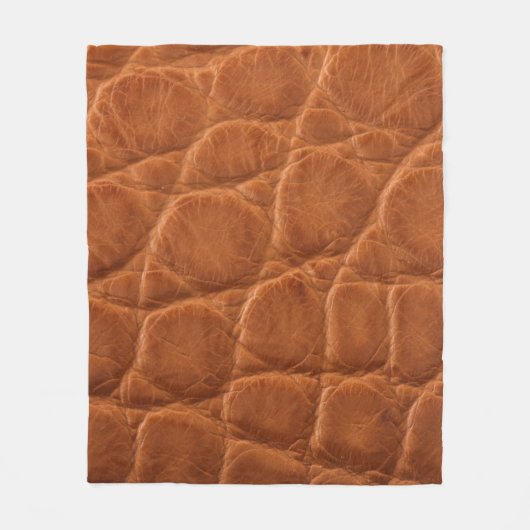 echt braune Bräuner-Ledertextur, Fleecedecke (Vorderseite)