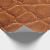 echt braune Bräuner-Ledertextur, Geschenkpapier (Ecke)