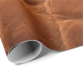 echt braune Bräuner-Ledertextur, Geschenkpapier (Rolleneckpunkt)