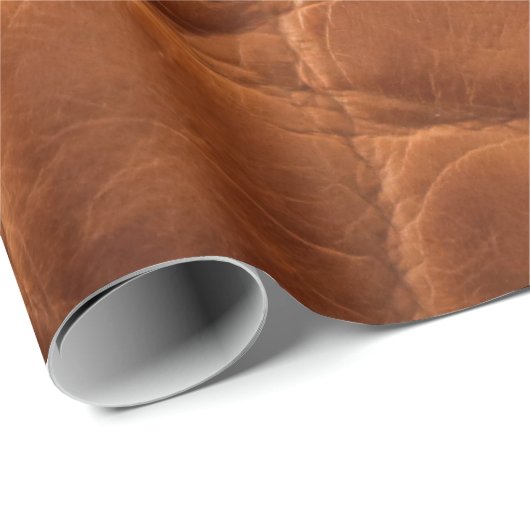 echt braune Bräuner-Ledertextur, Geschenkpapier (Rolleneckpunkt)