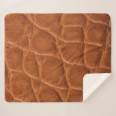 echt braune Bräuner-Ledertextur,  Sherpadecke (Vorderseite (Horizontal))