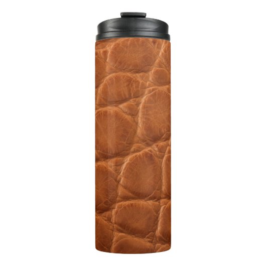echt braune Bräuner-Ledertextur, Thermosbecher (Vorderseite)