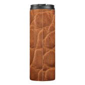 echt braune Bräuner-Ledertextur, Thermosbecher (Rückseite)
