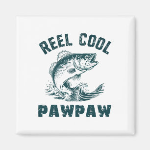 Echt coole Pawpaw-Angler-Opa im Vintage-Stil Pfote Magnet