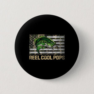 Echt coole Pops Angel-Fisch-Camo-Flagge Vatertag F Button