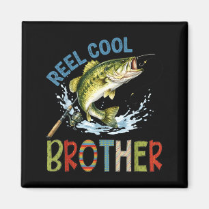 Echt cooler Bruder Angelbruder Geburtstag vintage Magnet