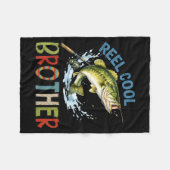 Echt cooler Bruder Angler-Bruder Geburtstag Vintag Fleecedecke (Vorderseite (Horizontal))
