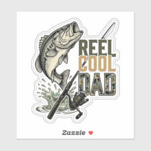 Echt cooler Dad-Bassangeln Vintage-Gravur-Design Aufkleber