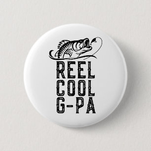 Echt cooler G-pa-Angler Fischer Lustig Retro Opa  Button