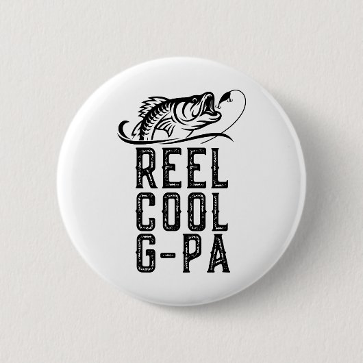 Echt cooler G-pa-Angler Fischer Lustig Retro Opa  Button (Vorderseite)