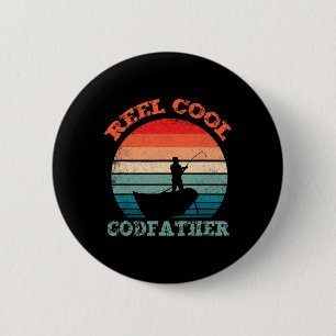 Echt cooler Gottvater-Angeln Lustig Vintage Retro Button