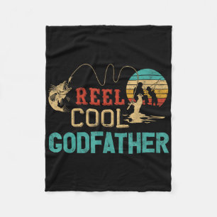 Echt cooler Gottvater Vintage lustiger Angelruten- Fleecedecke