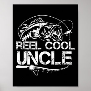 Echt cooler Onkel Angelnden Daddy Vatertag Geschen Poster