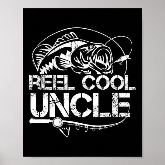Echt cooler Onkel Angelnden Daddy Vatertag Geschen Poster (Vorne)