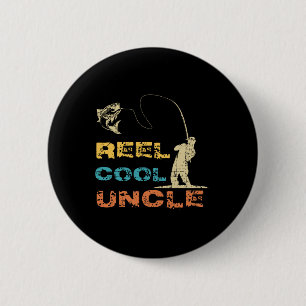 Echt cooler Onkel Angler Vintage Vatertag Fis Button